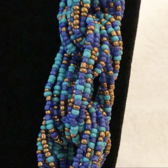 NWT R.J. GRAZIANO Boho Multi-color Twisted Seed Bead Collared Statement Necklace - Picture 2 of 11